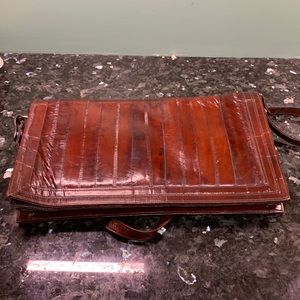 Vintage Eel Skin Shoulder Bag Purse in Burgundy